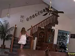 Step mommy and the babysitter are getting close up with some muff diving and orgasms