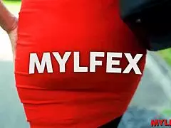 Glamorous milf secretary confronts her boss at his home in this Mylfex scene.