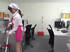 chihiro akino, the asian office lady, gives hardcore blowjobs to fulfill creampie fantasies
