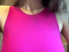 Stepmother Sucks Her Big Milky Tits