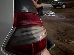 Brazilian Brunette Wife Performs Sexy Outdoor Exhibition And Blowjob Inside The Car.