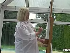 lacey starr, the mature milf, has a wild art lesson with bodybuilder luke hotrod, getting rough fucked.