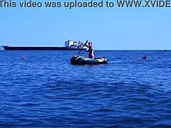 Mature amateurs enjoy a boat ride on the Volga River