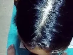 Skinny Student Can't Hold Back Urges Despite Boyfriend In Bedroom