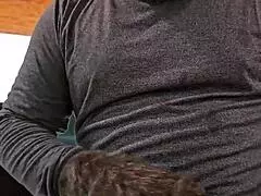 Miss Raquel the naughty little piggie gags and spits on cock this Halloween!