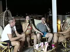 elo cardone and victor mustang dominate bruna carlos and matheus caetano in sheer red lingerie casting