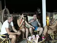 elo cardone and victor mustang dominate bruna carlos and matheus caetano in sheer red lingerie casting