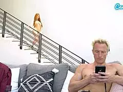 Big booty milf cheats on husband with step-son's huge white cock