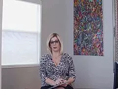 Principal sara jay plays with her strap-on in sexy lingerie 😏