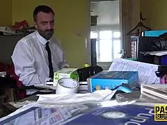 This milf is handcuffed and throated deep for that cum load