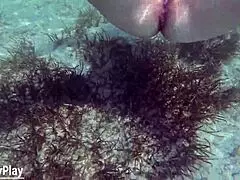 I-I just squirted so hard in that big pussy creampie underwater, cum filling me up deep inside my tight milf hole