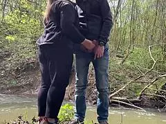 Mother in law flashes outdoors