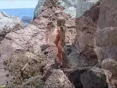 Beautiful German Mom Naked Flashing Big Tits on Beach
