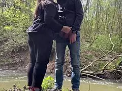 Mother in law flashes outdoors