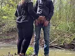 Mother in law flashes outdoors