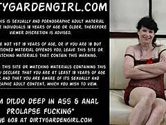 dirtygardengirl takes 40cm dildo deep in ass prolapse 😈
