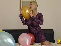 Katerina Hartlova Explores Balloons and Panties Fetish with Some Milking