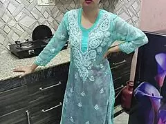 Desi indian step mom teaches stepson in kitchen