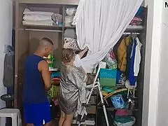 Enteado fode com madrasta na escada, housewife big tits monster cock milf blonde black interracial young homemade