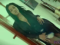 jenna foxx licks fingers after solo pussy masturbation session