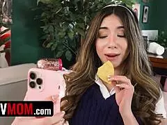 Stepdaughter Licks Pussy And Deepthroats In Lesbian Threesome