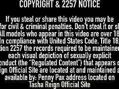 busty blonde tasha reign and her lusty friend explore big tits and pussies in a sexy pajama party, reaching orgasms through cunilingus.