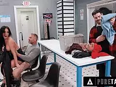 Pervert catches MILF Jennifer White in laundromat taboo