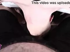 Babysitter Brooke Johnson bends over for stepdad Seth Brogan's big cock.