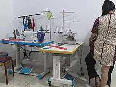 Wow, This Intense Seduction in the Sewing Workshop with Ebony Latina Amateurs Is So Sexy!