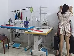 Wow, This Intense Seduction in the Sewing Workshop with Ebony Latina Amateurs Is So Sexy!