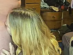 Big Redhead Milf's Boobs Tease in Blowjob