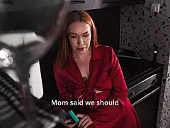 Stepmom Gives Intense Blowjob In Kitchen Quickie Instead Of Food