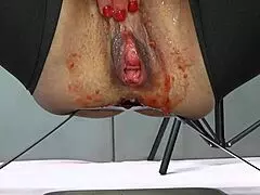 strawberry inserted into big beautiful vagina during solo play