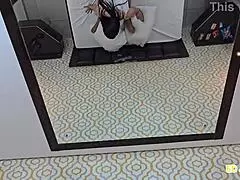 Paranaense Brunette Rides Cock Anal in Red and Sheer Outfit