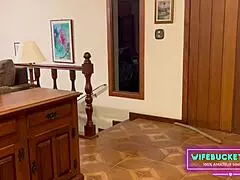 Amateur milfs bent over hard wood and fucked with passion