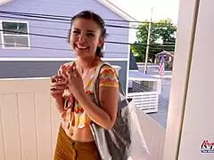 Petite Brunette Coed Wendy Gives Bj And Rimjob To Juicy Hard Cock!