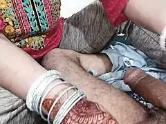 Muslim mistress massages servant with handjob
