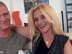 Blonde mature wife Scarlet Mika wants to try some dark meat.