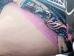 Wonderful italian stepmom exposes hairy pussy in public store!