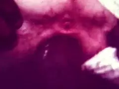 A vintage interracial taboo scene from dark lantern london in retro style.