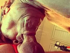 Granny Velma Dinkley in cocksucking cumundrum with open bathrobe