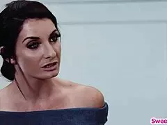 Teen babysitter talks with lesbian boss.