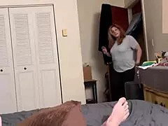 step son with bum knee gets mom taking care of his huge cock.