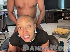 Bald Ebony Slut Takes Anal Beating Rough Session 😈