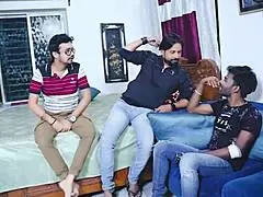 Desi Sex Doll in Gangbang with Cumshots on Face 😍