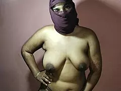 Stepmom gives back massage to stepson with big natural tits 😊