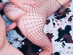 I obeyed, my chest raised, legs shakin' with tension, ass up for anal fucking, tits bouncin' in stockings, pov view of her wet pussy