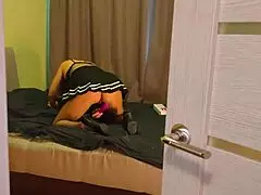 Cute girl, naughty toy play