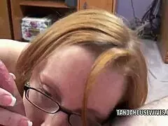 redhead amateur milf layla redd on her knees intensely swallowing a cock