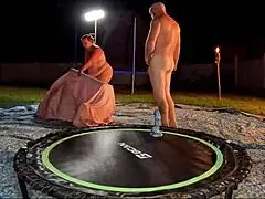 Wild outdoor sex toy fun with friends and girlfriend